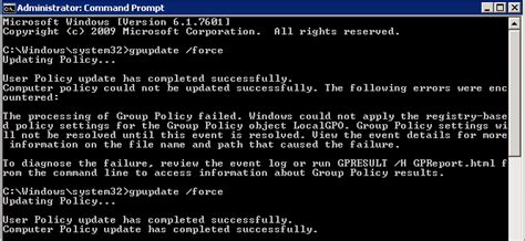 To test the GPO, open a Command Prompt on one of the target endpoints and run the command gpupdate force, then restart the computer. . Gpupdate failed to set the policy mode